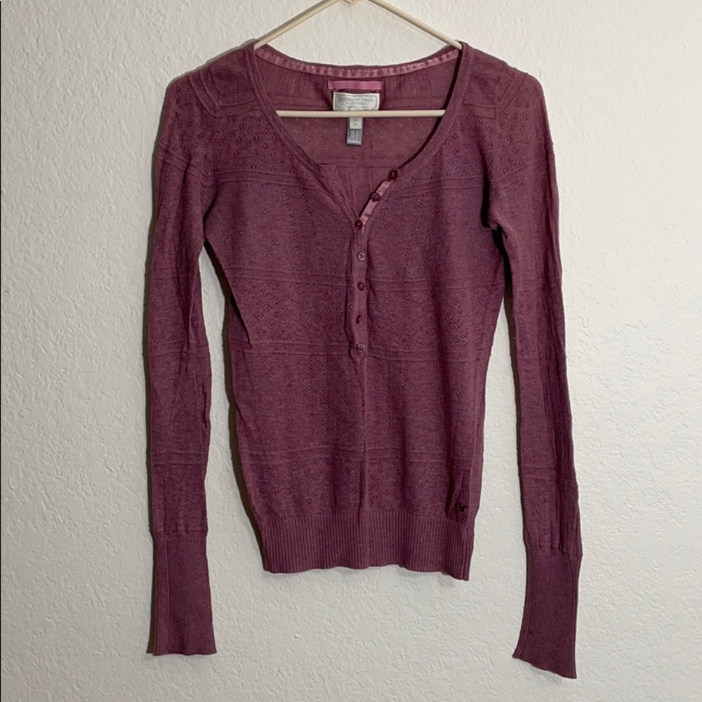 AEO Knit Plum Henley